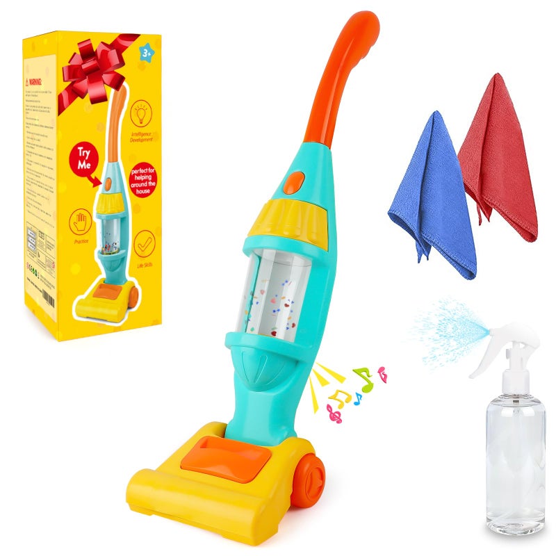EP EXERCISE N PLAY Kids Vacuum Cleaner Toy Set, Toy Vacuum Cleaner With Light Realistic Sounds & Whirling Stars, Pretend Role Play Household House Keeping Cleaning Play Set Learning Toys For Kids Toddlers Girls Boys Toy - Image 1